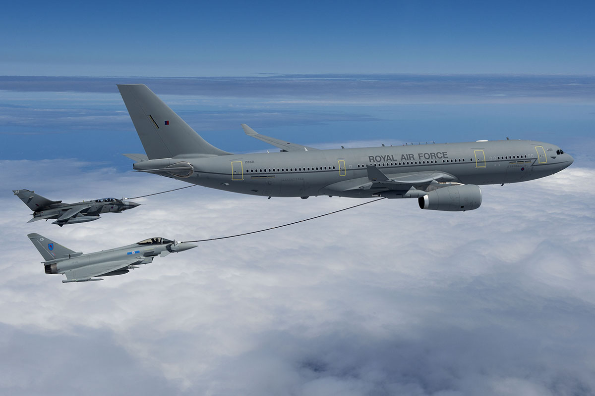 Cobham’s Centreline Aerial Refuelling System is used with RAF aircraft (Picture: Air Tanker/Geoffrey Lee/Cobham).
