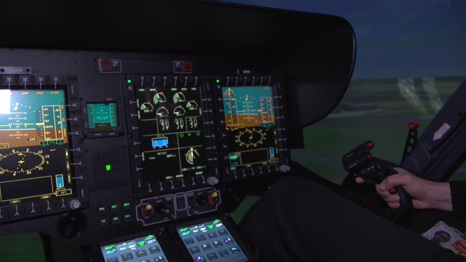The cockpit of the simulator at RAF Shawbury, used to train budding-pilots before flying for real.
