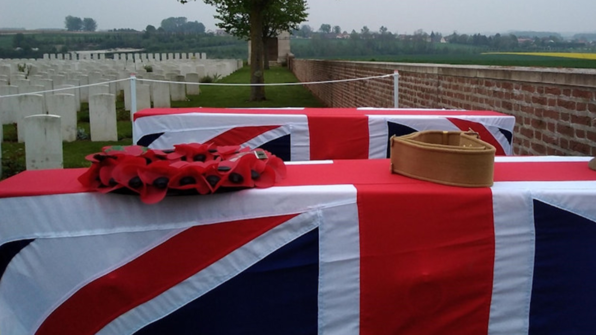 The coffins awaiting burial (Picture: Crown Copyright).