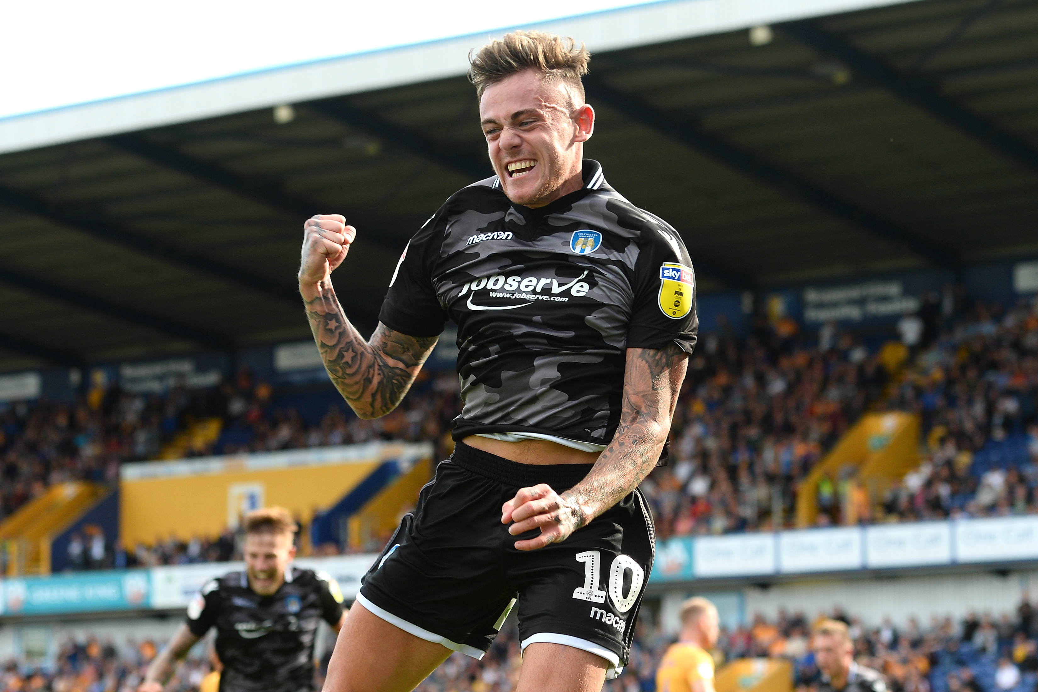 Sammie Szmodics celebrates a goal against Mansfield Town (Picture: Colchester United).