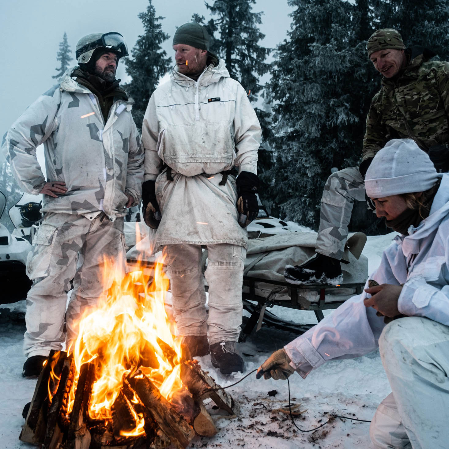 Cold weather operations training in Norway. Norwegian instructors prepare to give a briefing CREDIT Nato