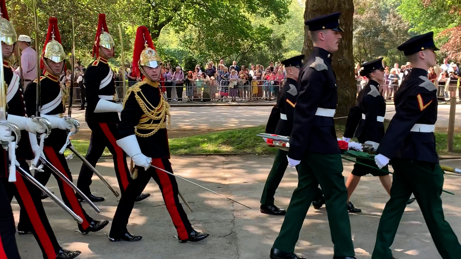 Combined Cavalry wreath paraded to the memorial in Hyde Park