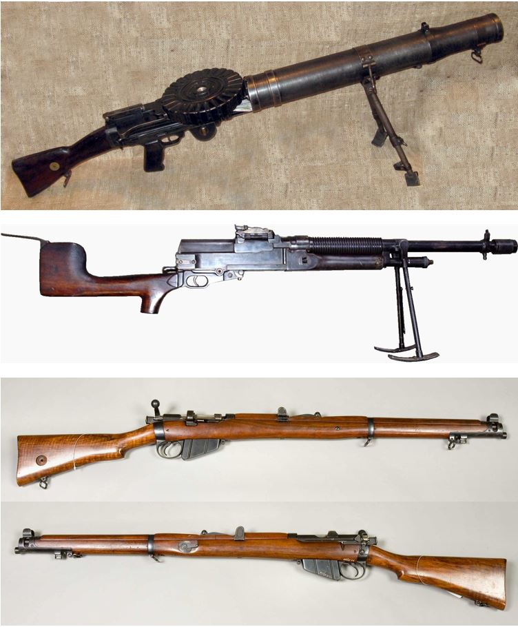 Combo Lewis and Hotchkiss and Lee Enfield