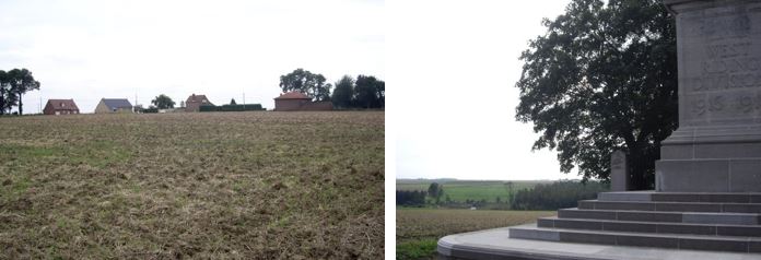 pictures showing positions of German second line trenches during the First World War in Flesquires and Havrincourt near Cambrai, France