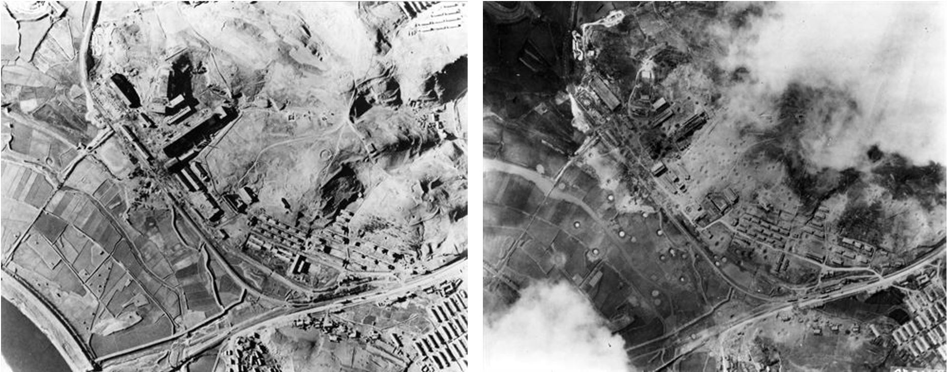 Combo pre and post bomb damage Korea