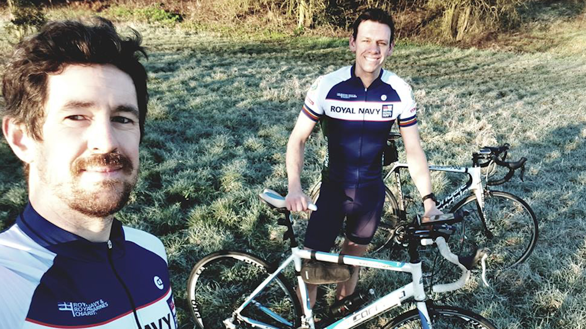 Commander Pascal Patterson and Lieutenant Commander Dan Waskett (Picture: Stars and Spokes/ JustGiving).