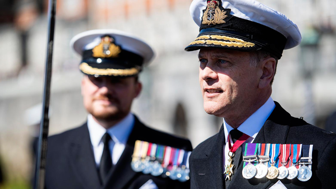 Commanding Officer Captain Andy Bray pictured during the parade in Dartmouth, his first as the new Commander of the College (Picture: Andrew Bray X).