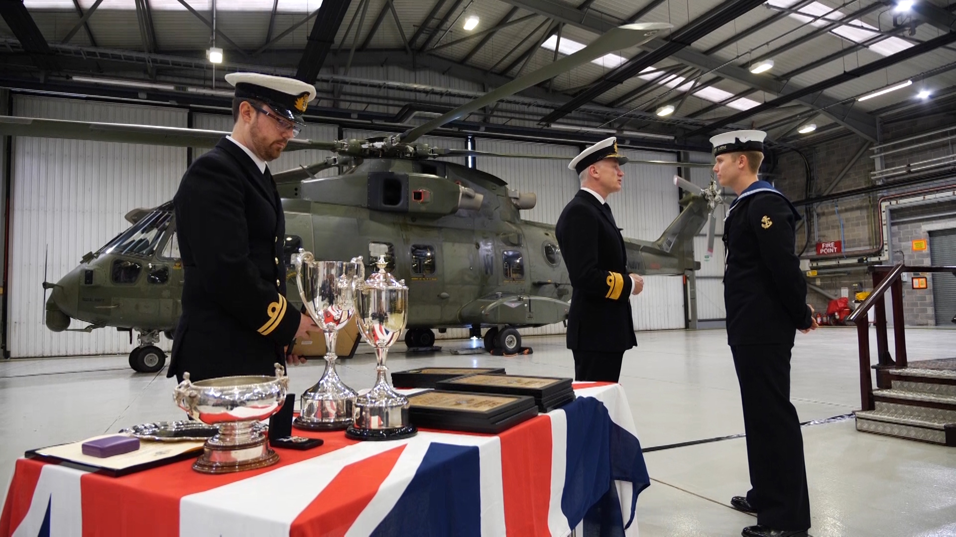 Leading Aircrewman Dominic Salmon was awarded a trophy for his work.