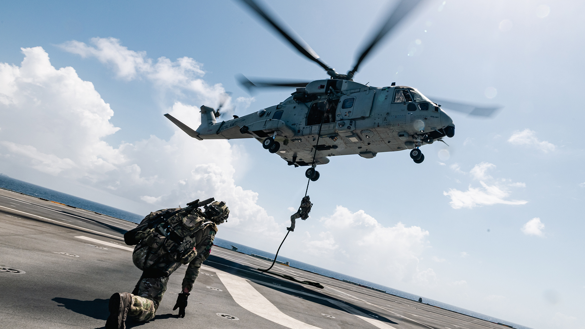 The Merlin and Wildcat are both capable of delivering Commandos where they are needed