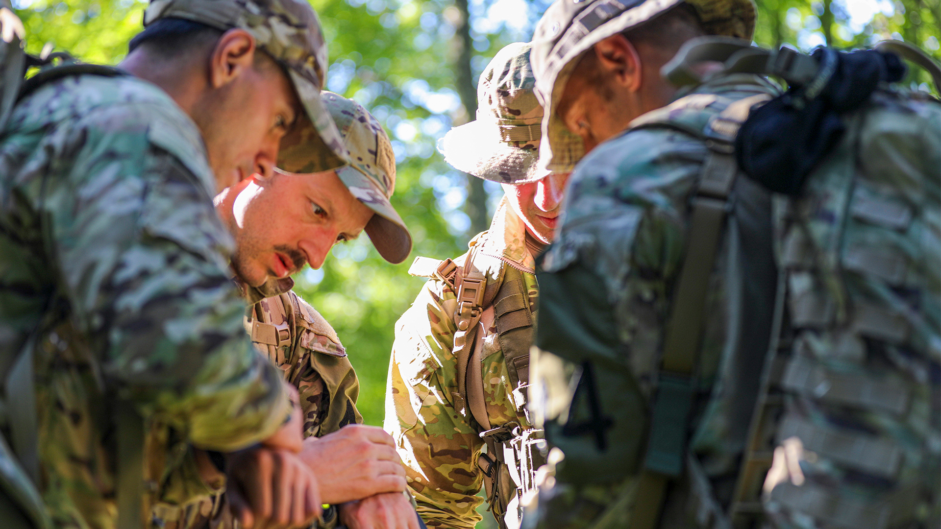 Competitors from 175th Infantry Regiment, Maryland National Guard, plan their next route after completing a timed challenge (Picture: US Department of Defence)