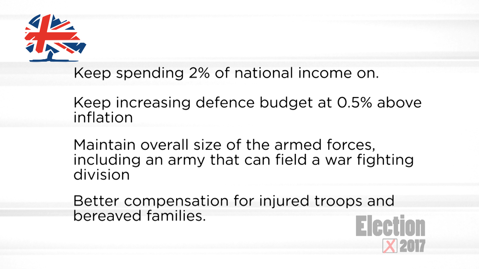 Conservative Manifesto defence pledges 2017