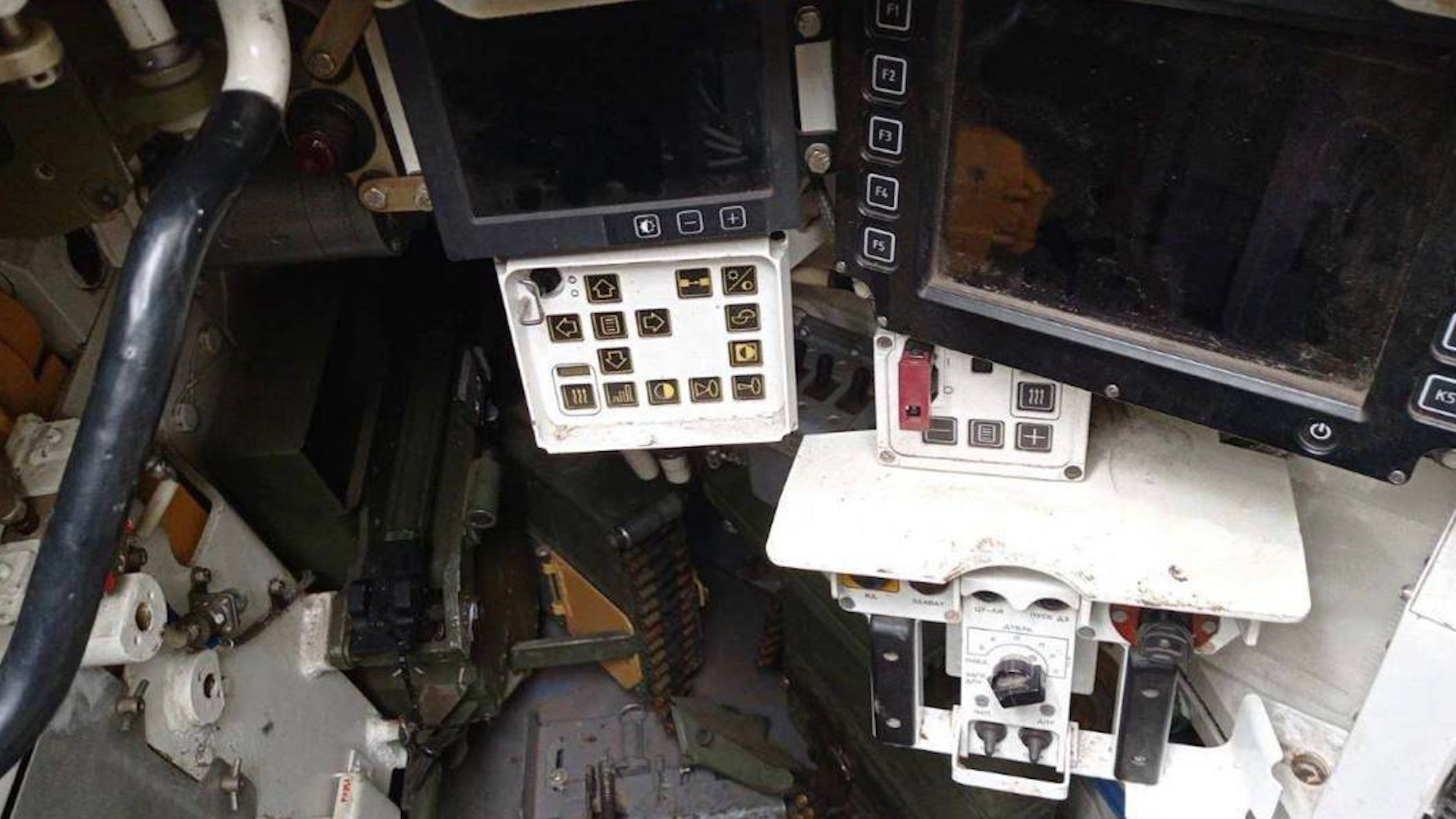 One of the photos shared by the Ukrainian Ministry of Defence claiming to be the inside of a Russian T-90M 