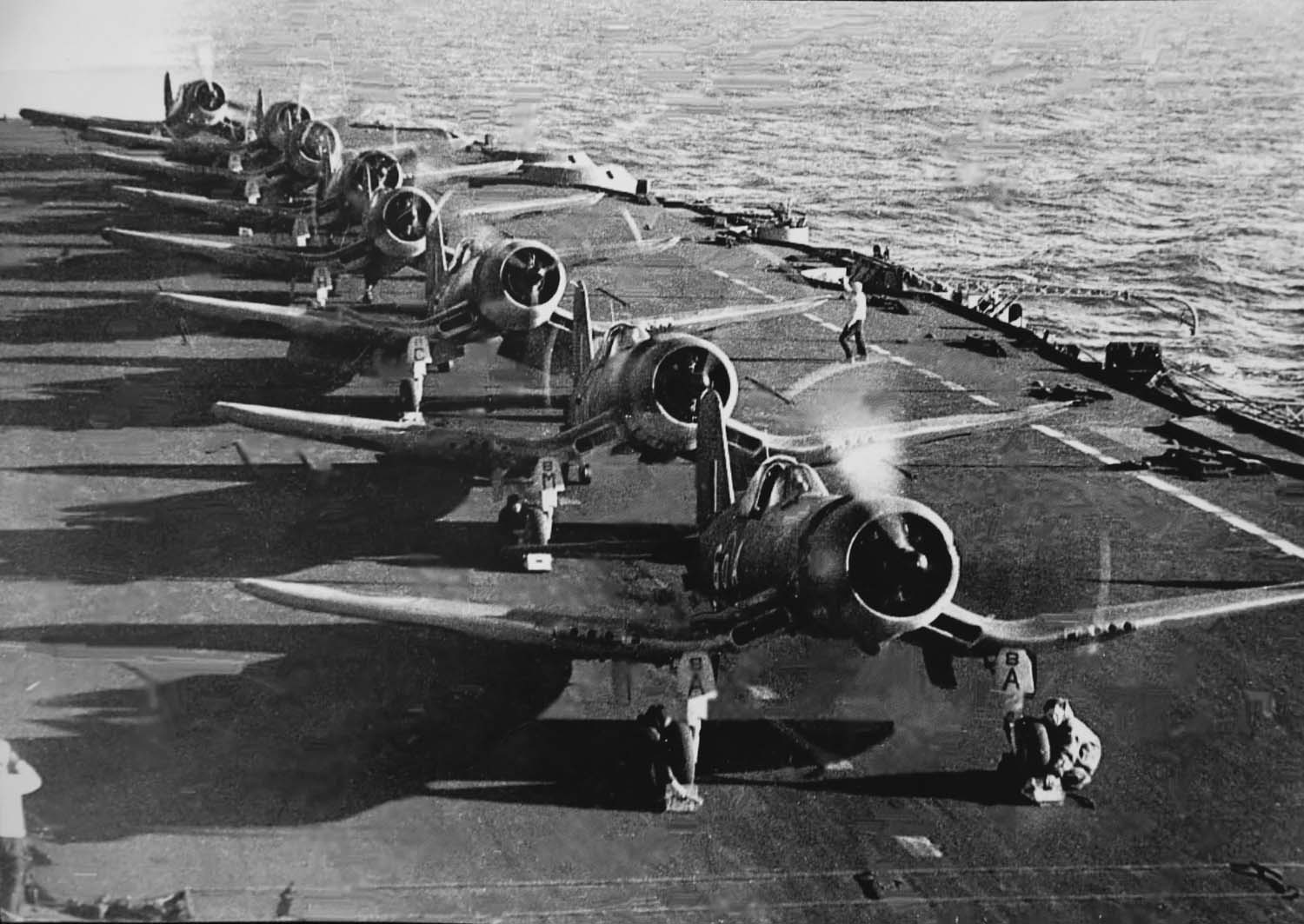 Corsairs on the deck of HMS Formidable 090820 ROYAL NAVY