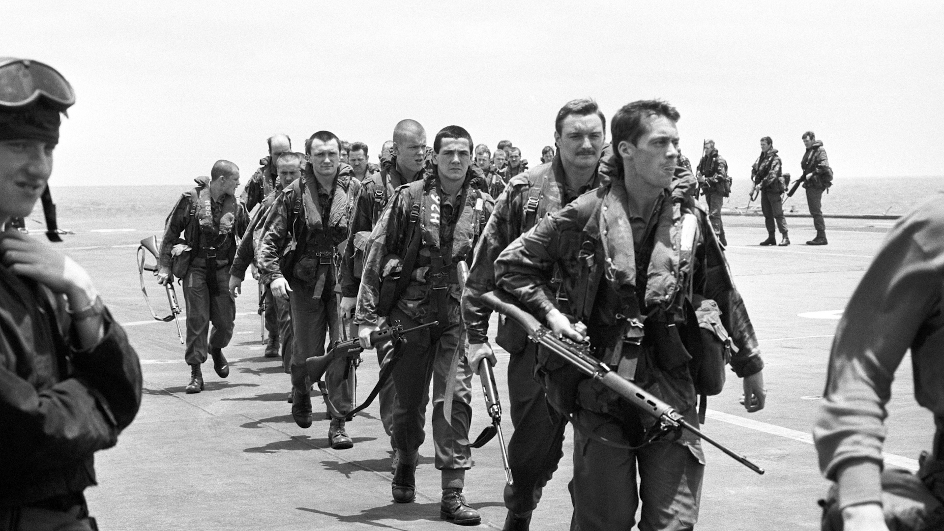 Crew from HMS Hermes during the conflict