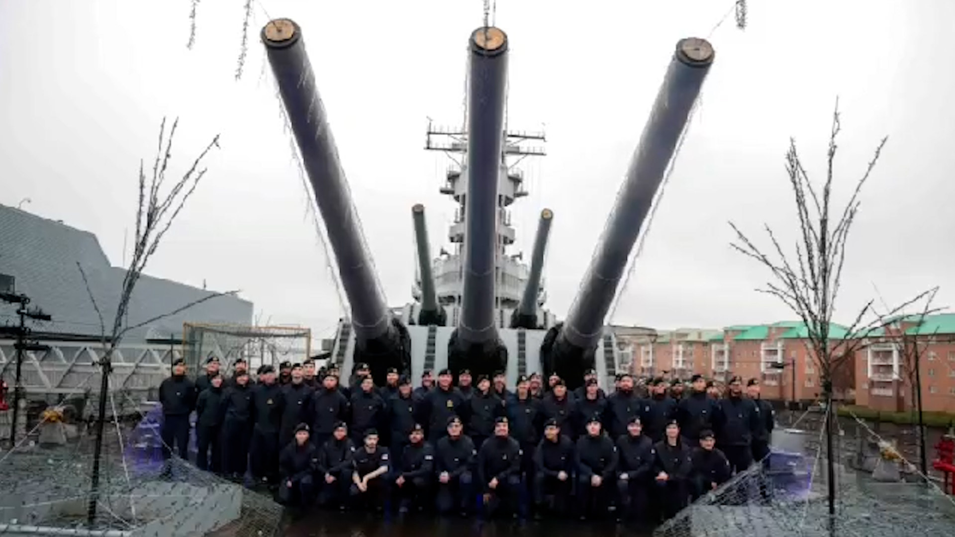 Crewof HMS Prince of Wales onboard US museum ship USS Wisconsin