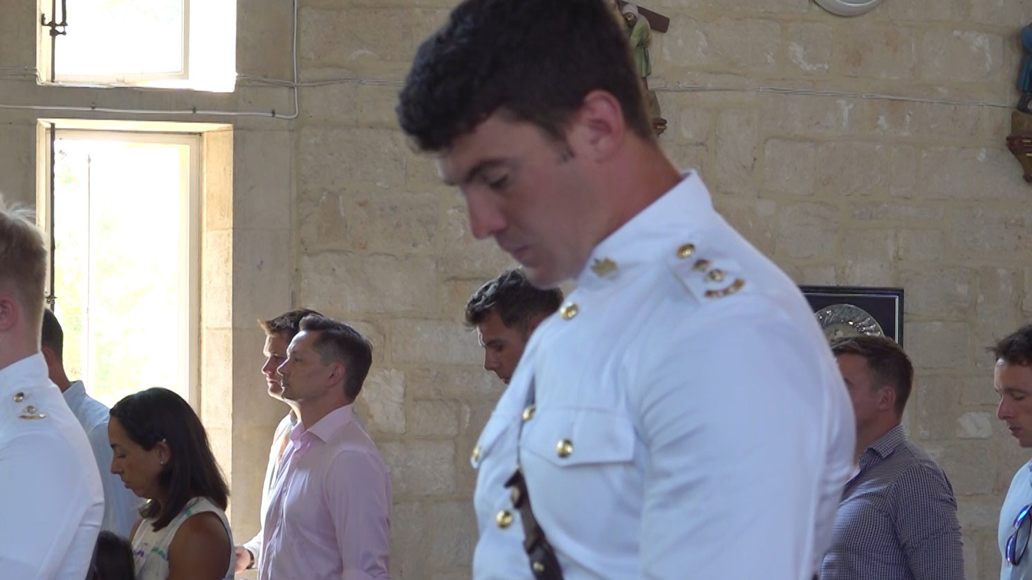 Members of 2 Mercian attend church service in Cyprus 060720 CREDIT BFBS