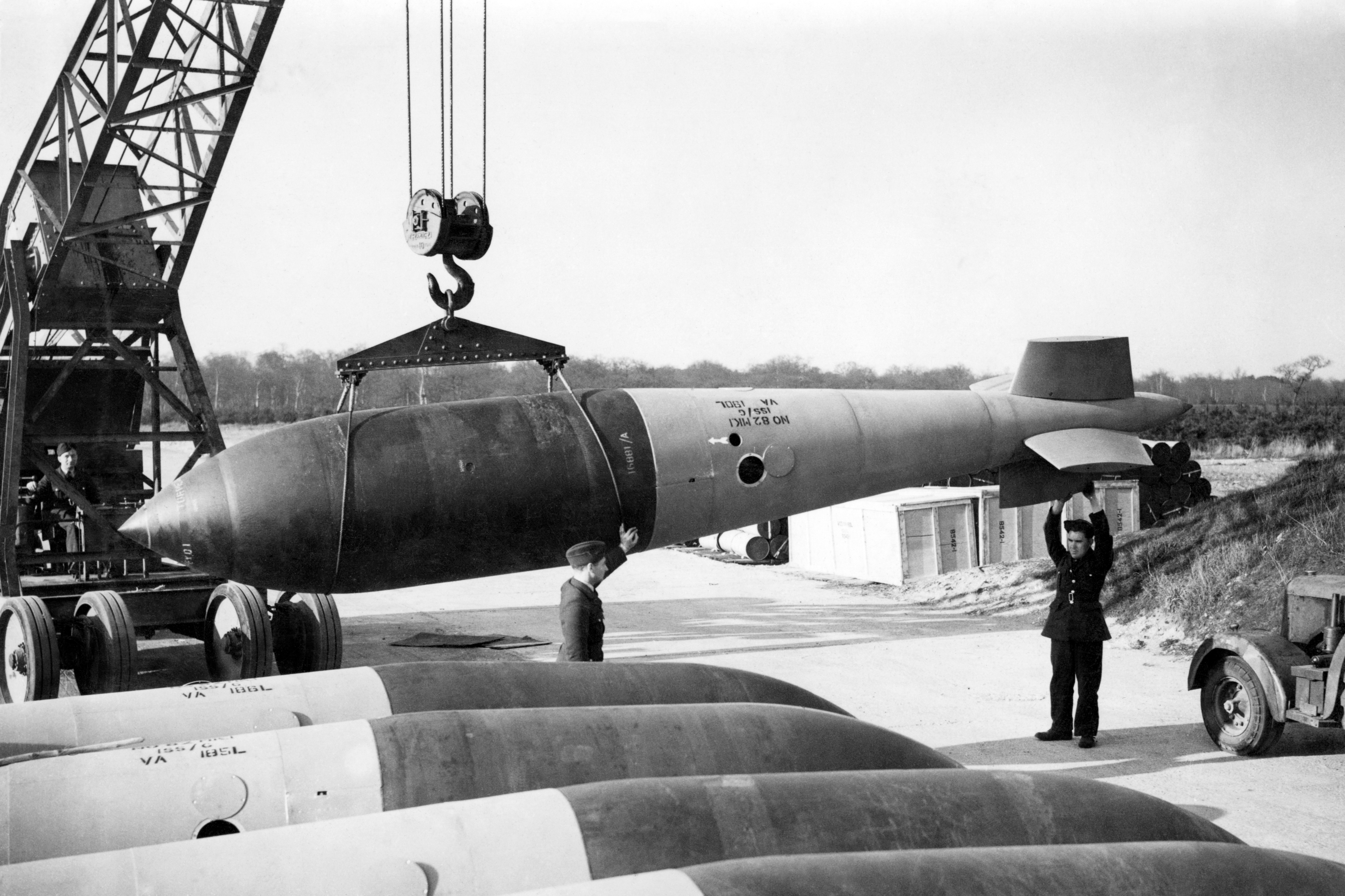 22,000lb Medium Capacity high-explosive deep penetration bombs (Bomber Command code Grand Slam)