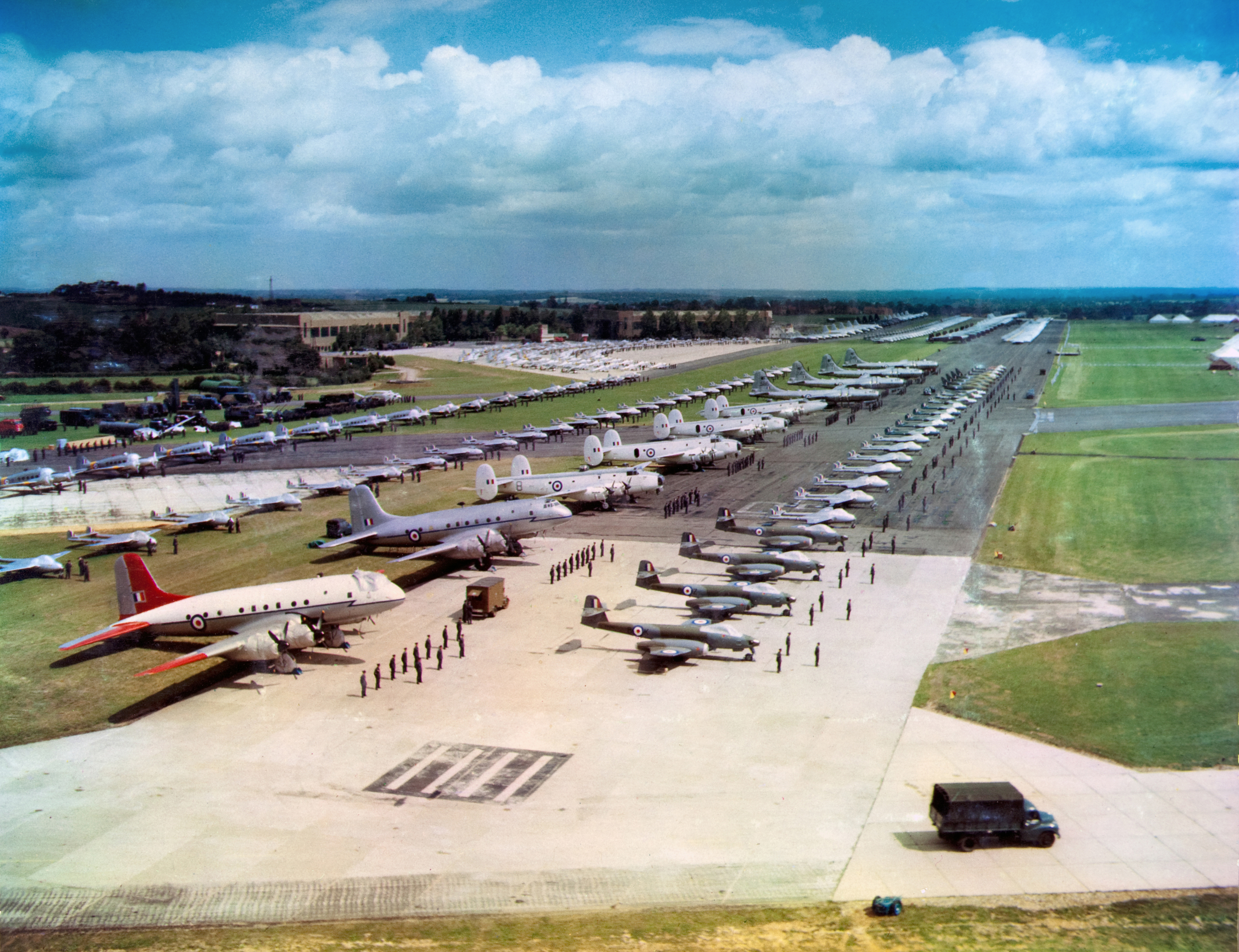 The Coronation Review of the Royal Air Force by HM Queen Elizabeth II celebrating her coronation which had taken place at the beginning of June