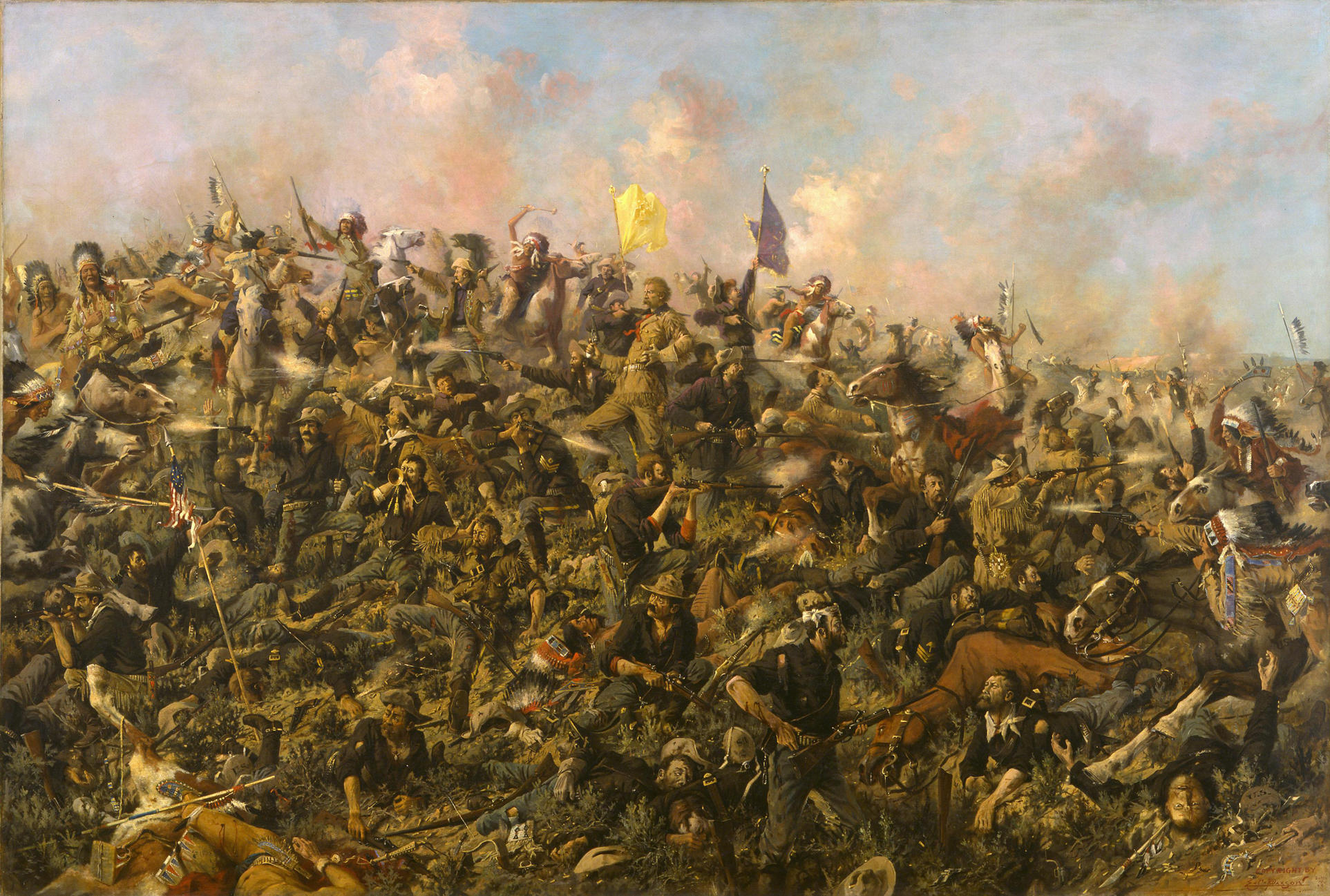 Painting of Custer's Last Stand at the Battle of Little Bighorn