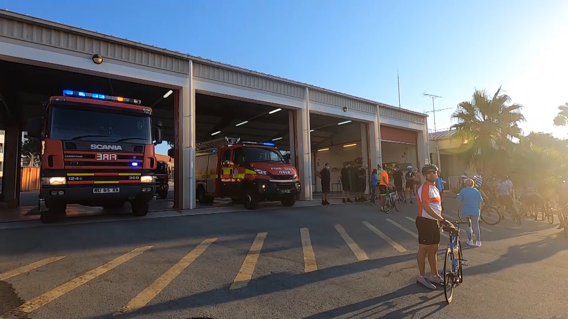 The cyclists received support at each stop along their route, including at Episkopi Fire Station.