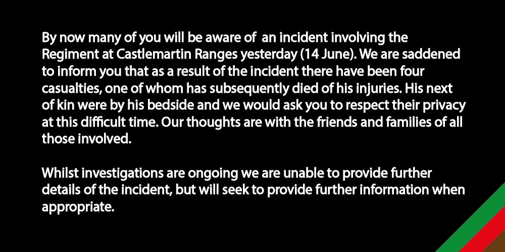 Royal Tank Regiment Statement