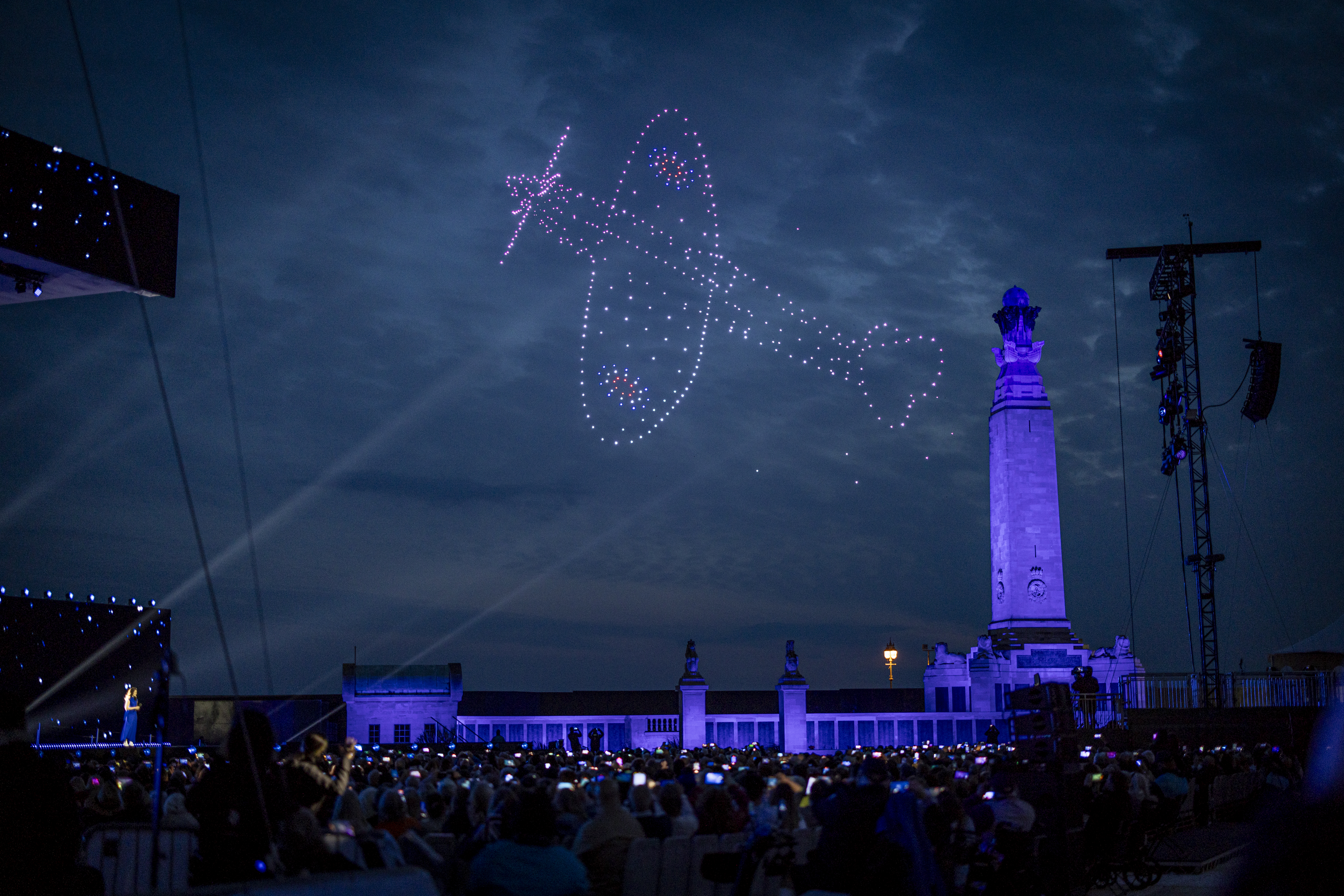 lluminated drones form a Spitfire during a spectacular display over Southsea Common at the end of the national 80th anniversary of D-Day event (Picture: Ministry of Defence)