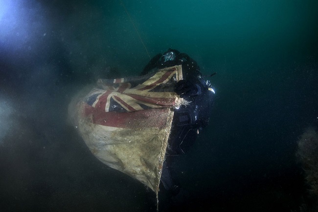 HMS Vanguard Ensign Change