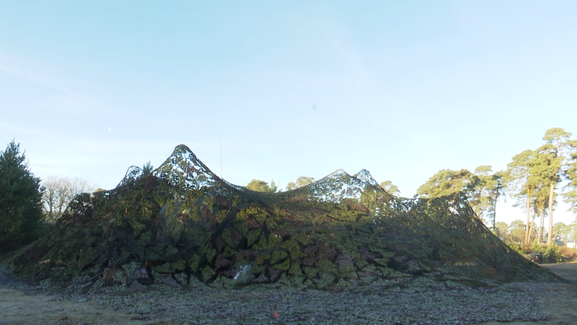 Troops worked inside camouflaged trucks during the exercise.