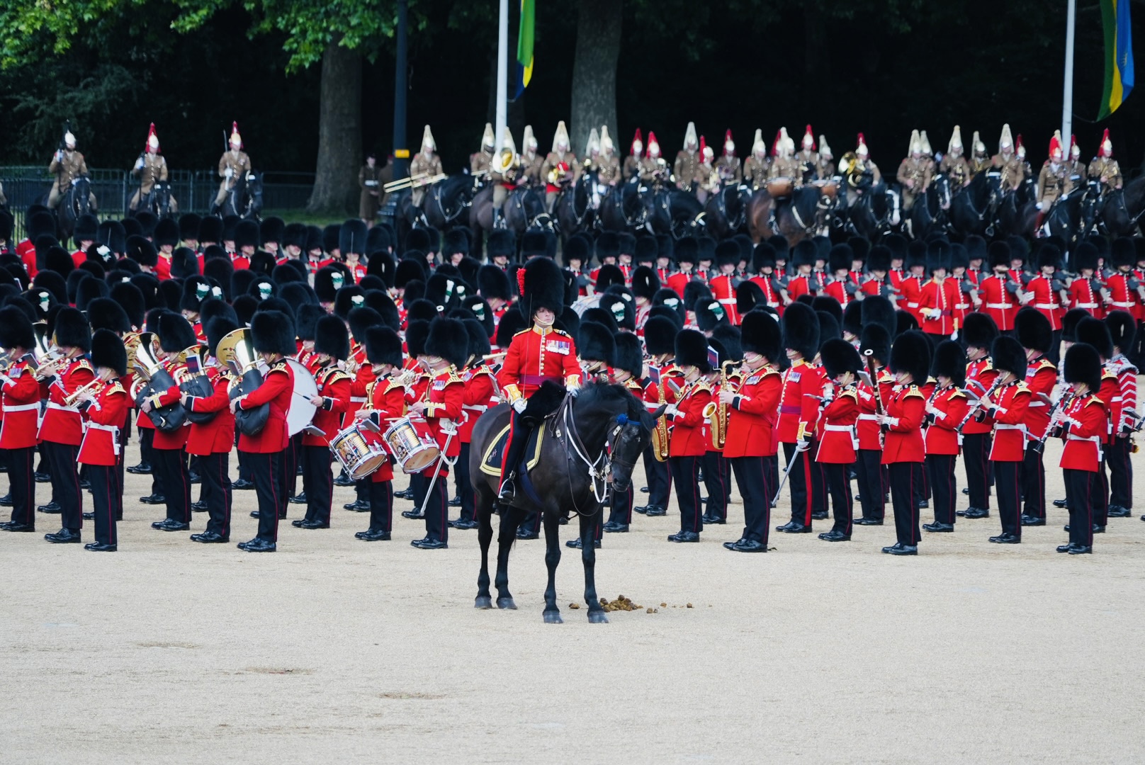 During the rehearsal the horses and soldiers carried out a series of complex battlefield drill manoeuvres to music