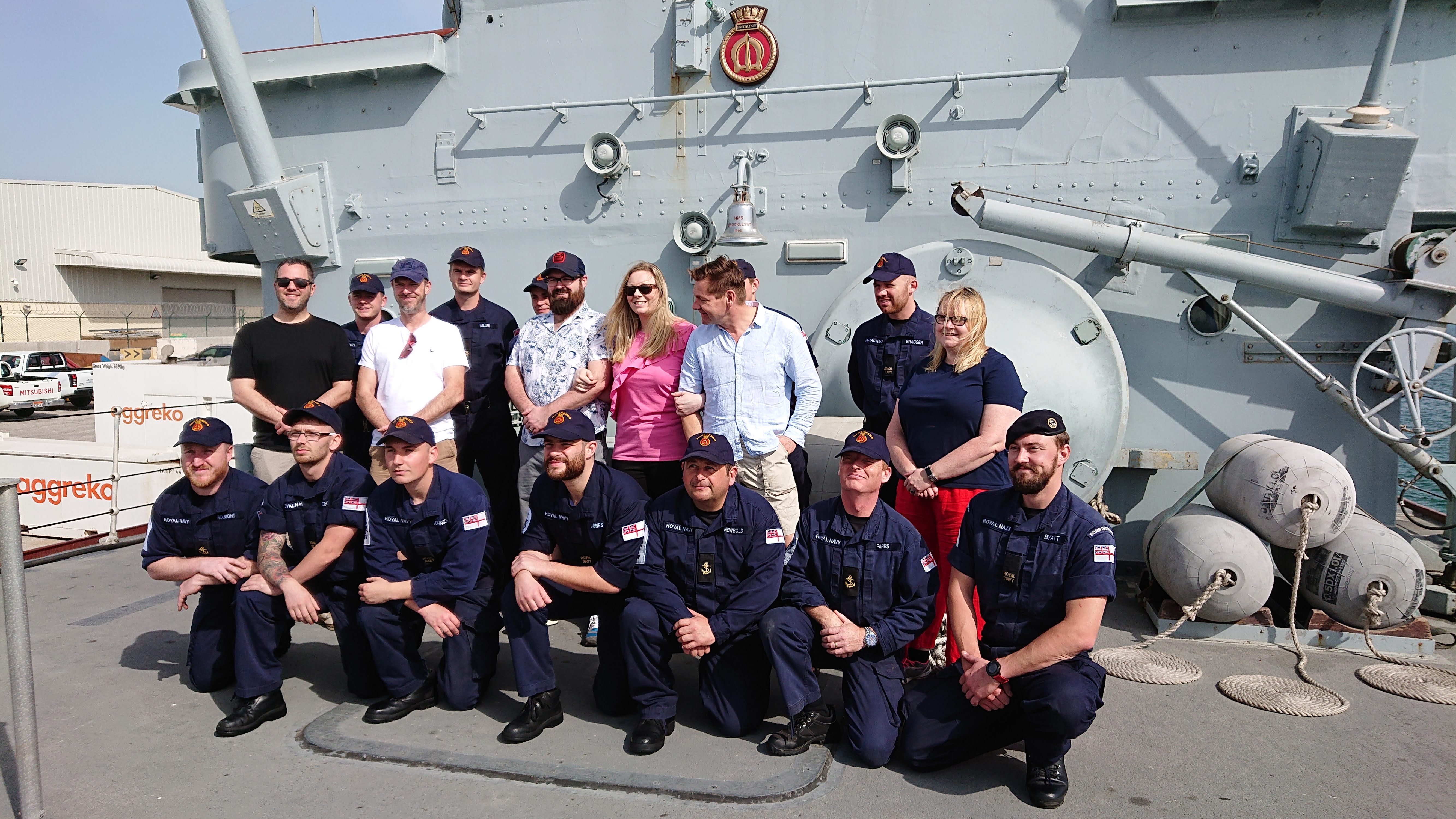 The cast learned about the vessel's capabilities and were given a tour of the ship
