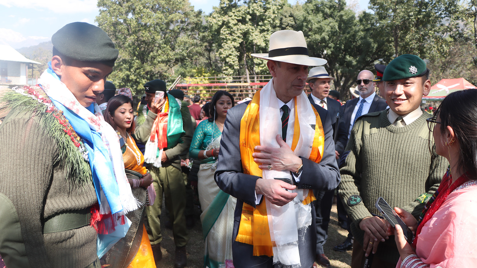 DUKE OF EDINBURGH SPEAKS TO FAMILIES OF GURKHAS 070225 CREDIT BFBS