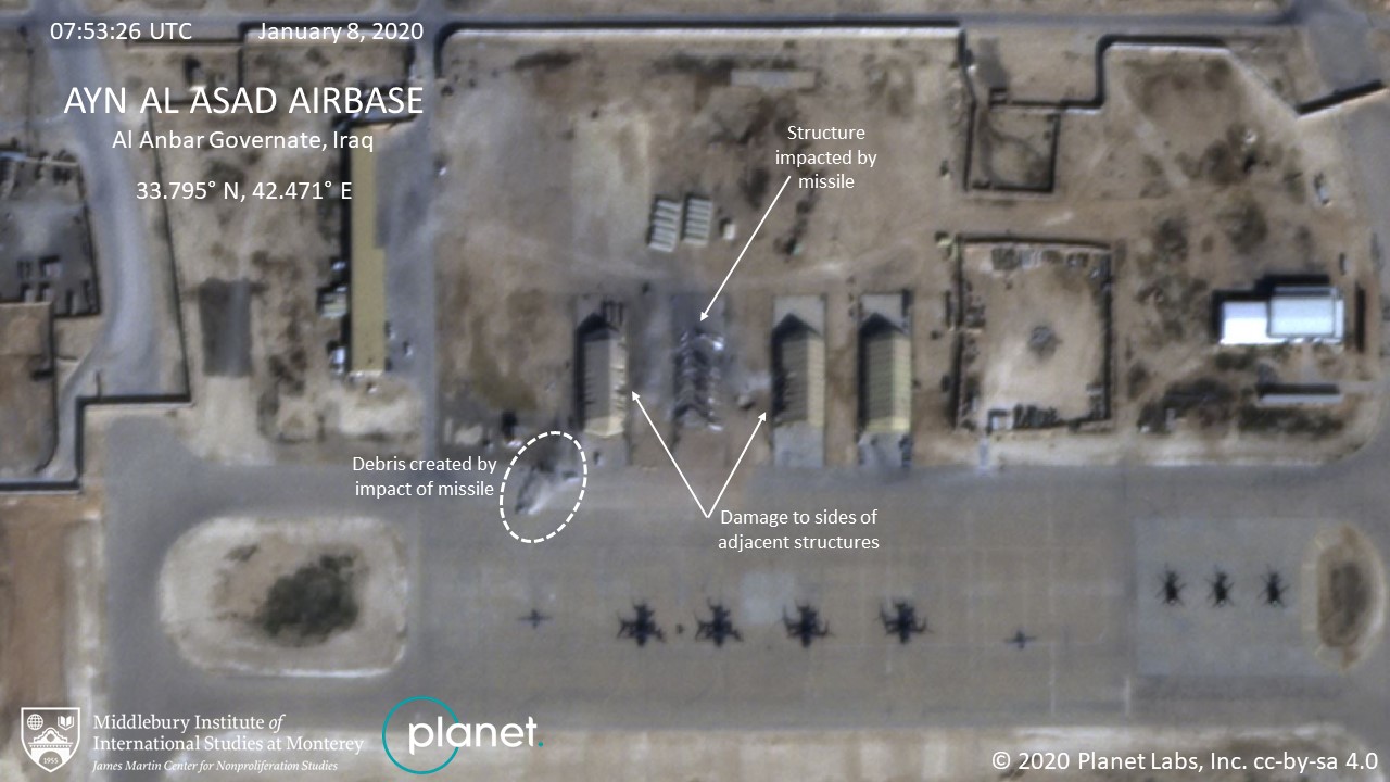 Damage to Al Asad air base 160120 CREDIT PLANET LABS must leave the Middlebury Institute of International Studies at Monterey