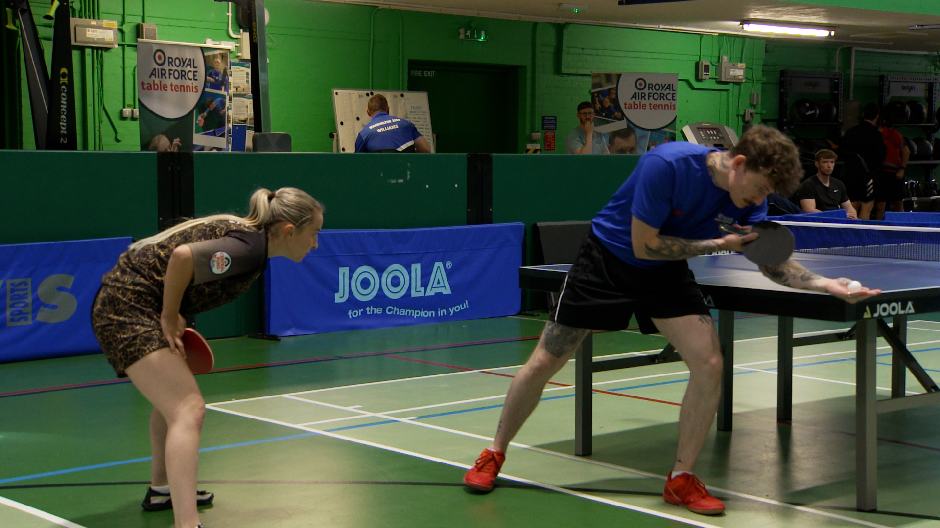 Darcy Proud and Ethan Lloyd won the mixed doubles final at the RAF Table Tennis Championships at RAF Halton