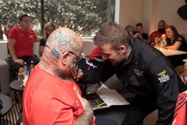 David Beckham meets Team UK Invictus athlete Paul Guest