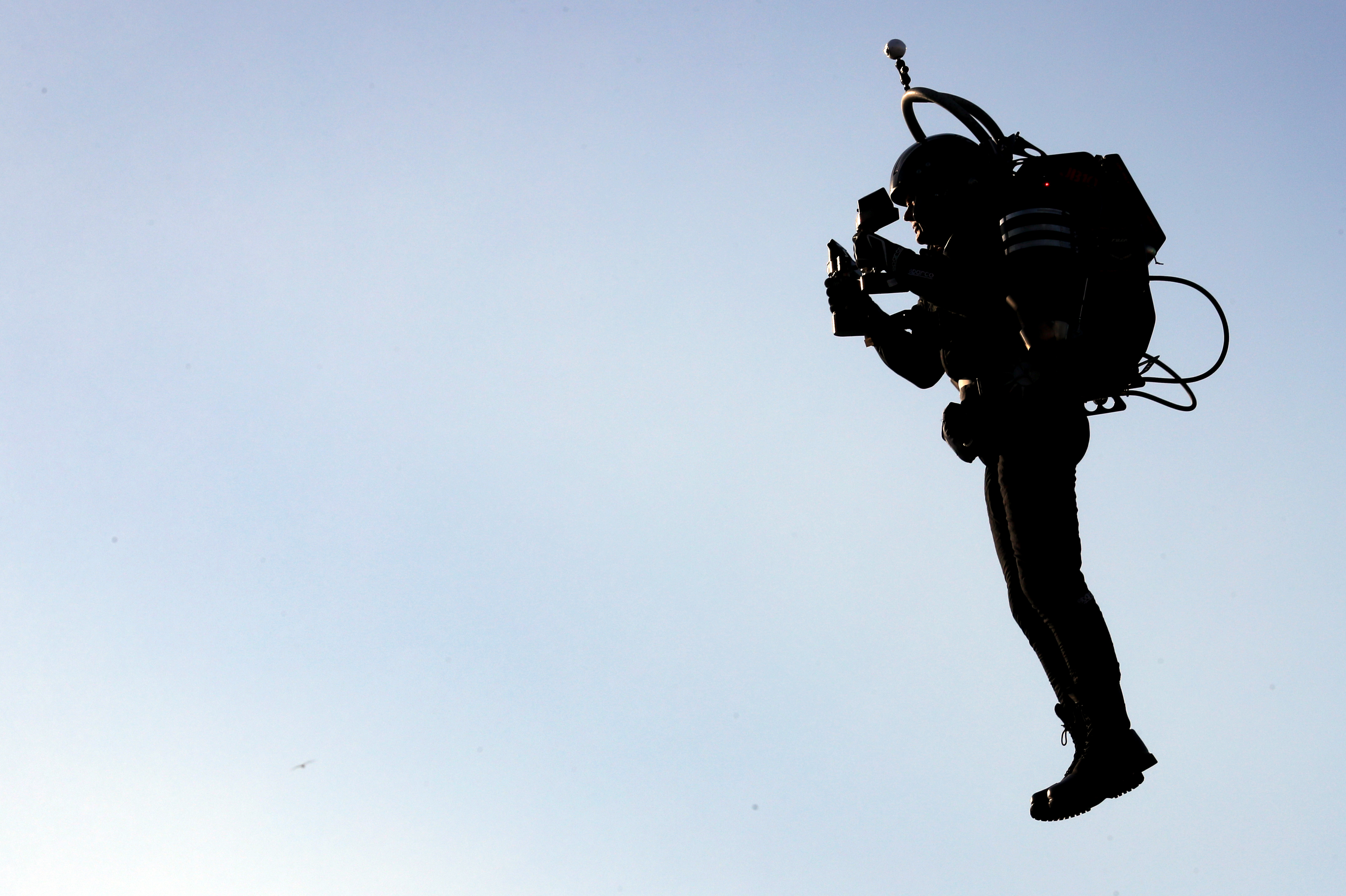 David Mayman pilots the JB-10 Jetpack flying machine