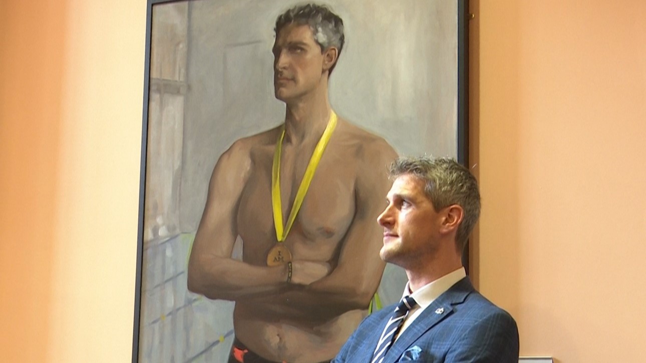 David Wiseman with his War Paint portrait 310719