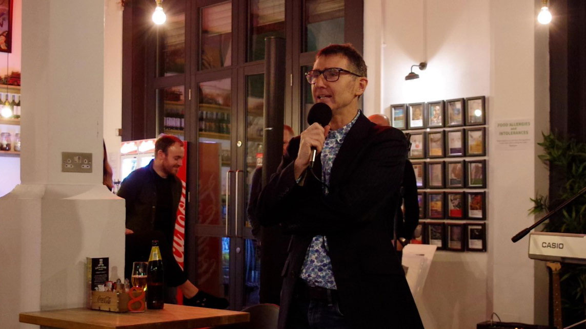 David Cruickshanks performing stand-up comedy in Dunfermline, Scotland (Picture: David Cruickshanks ).