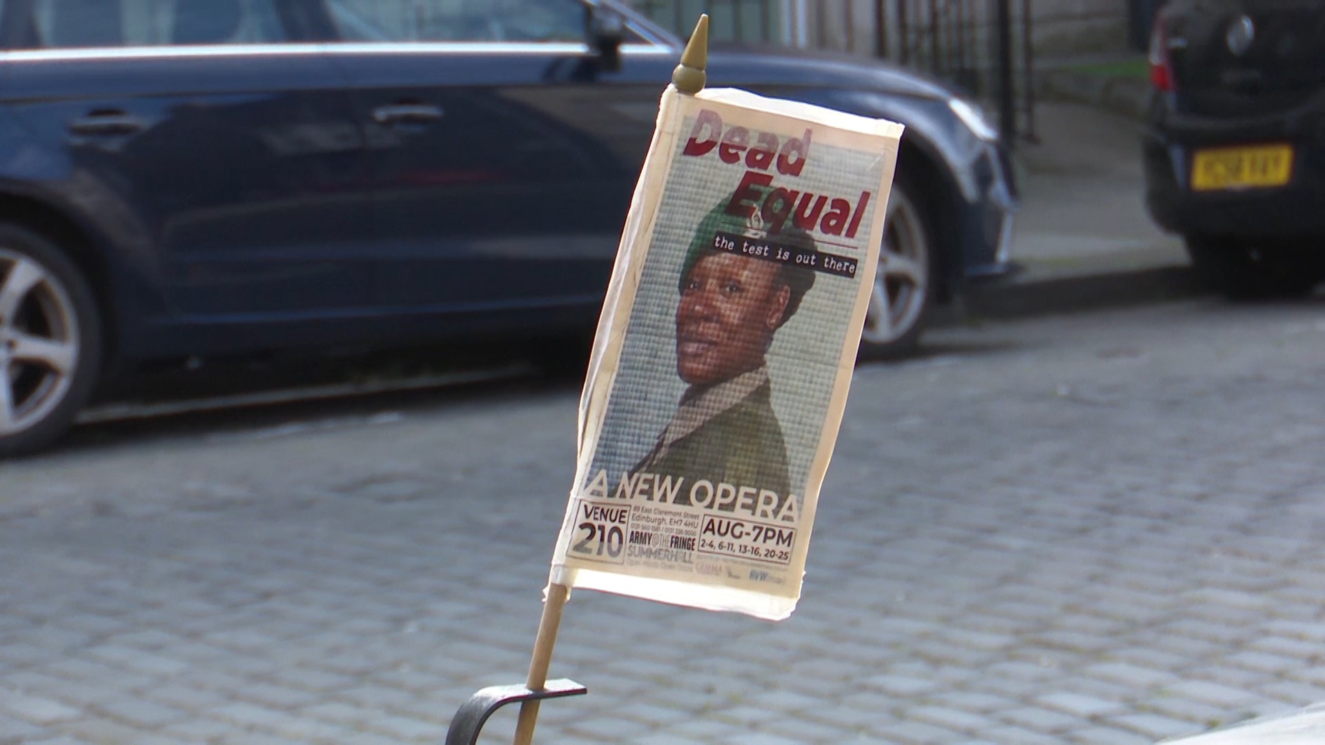 Dead Equal leaflet army at the fringe 050819 CREDIT BFBS.jpg 