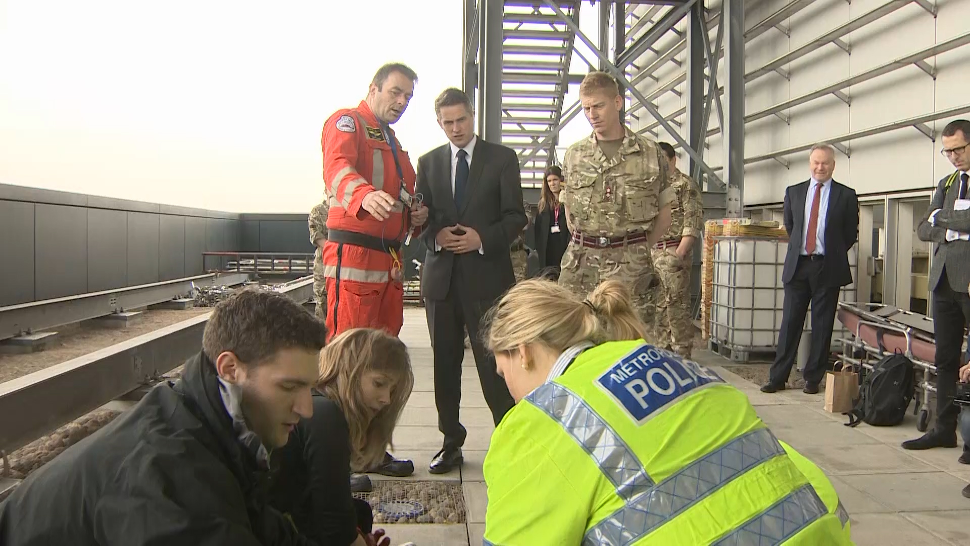 Defence Secretary Gavin Williamson watched Epipen demo
