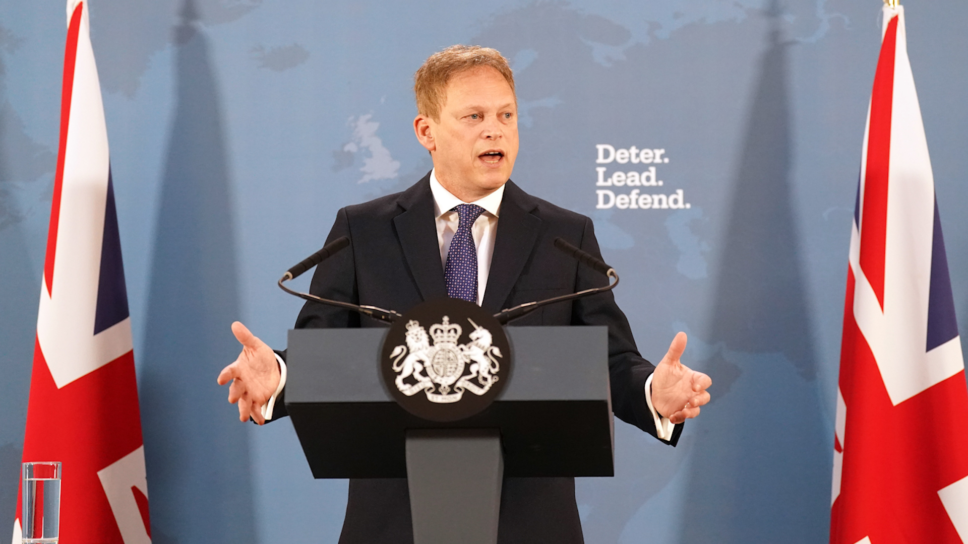 Defence Secretary Grant Shapps giving a speech at London's Lancaster House 15012024 NO REUSE CREDIT PA WIRE, PA IMAGES.jpg
