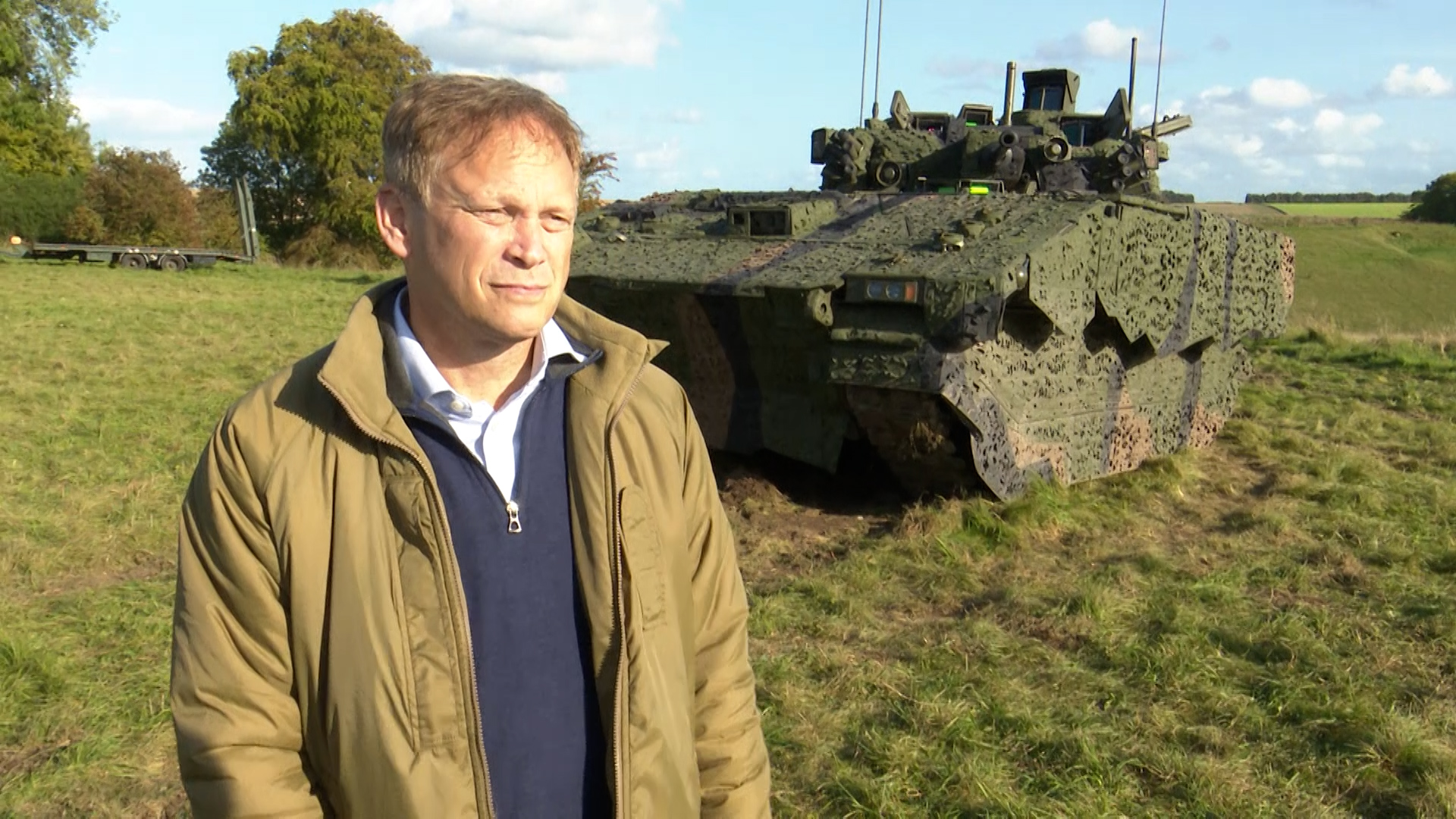 Defence Secretary Grant Shapps interview in front of Ajax 29092023 CREDIT BFBS.jpg