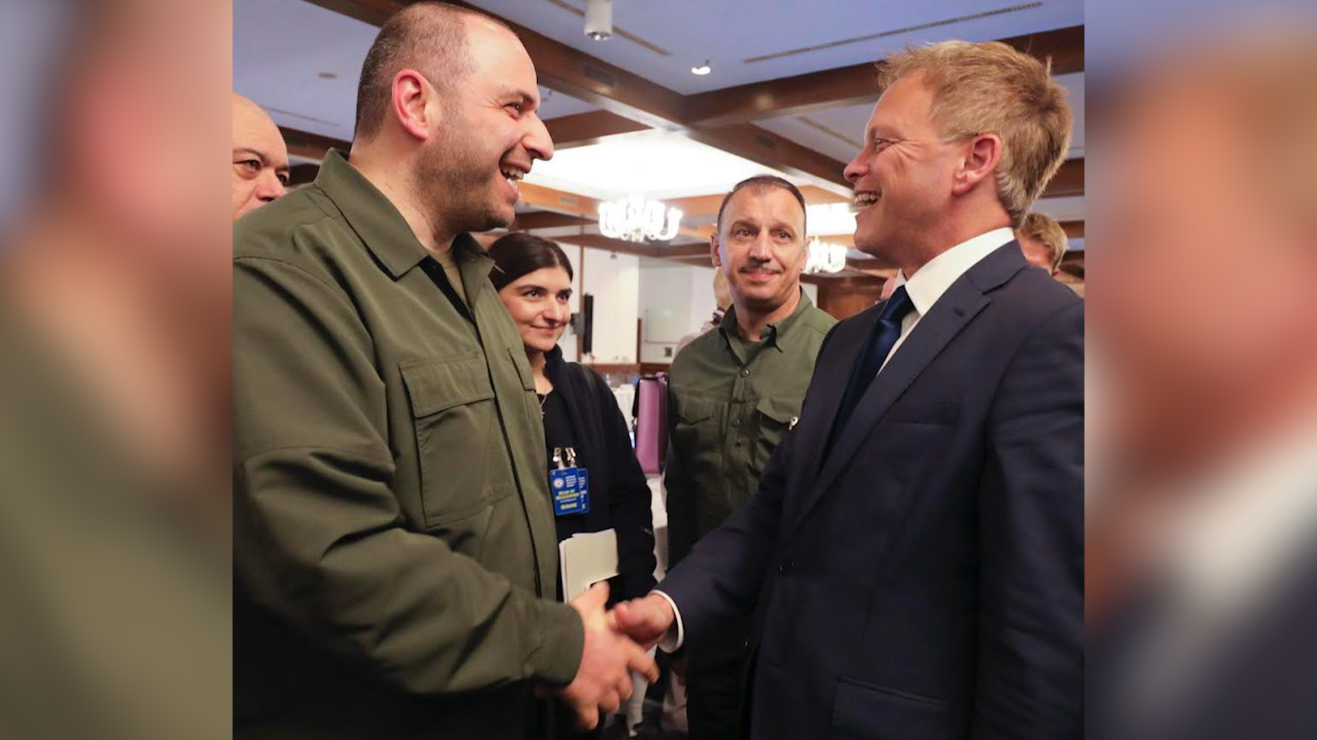 Defence Secretary Grant Shapps meets with Ukrainian counterpart Rustem Umerov at the Ukraine Defence Contact Group meeting in Ramstein, Germany (Picture: MOD).