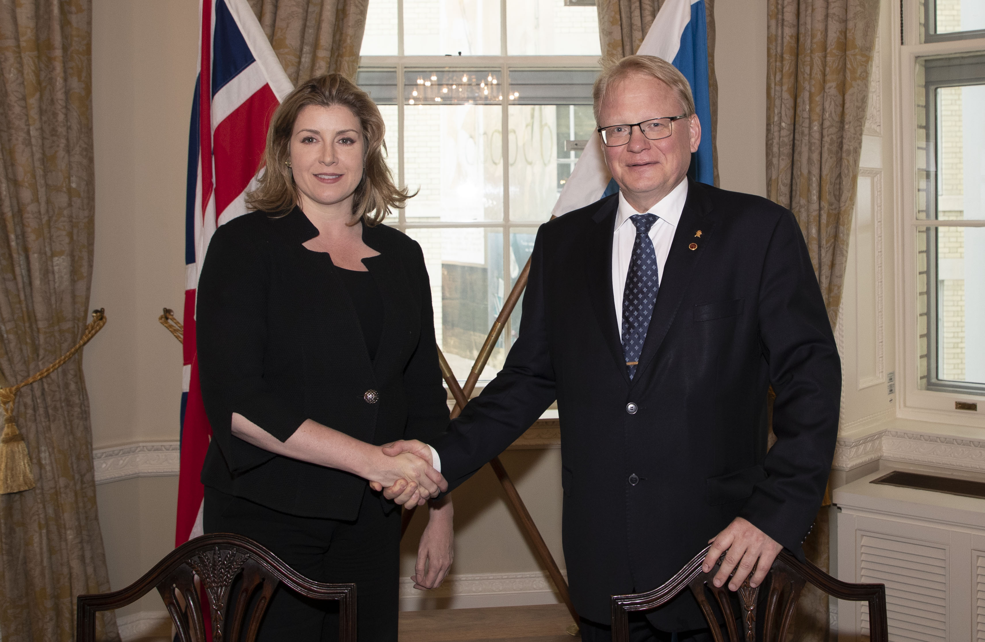 Defence Secretary Penny Mordaunt and Swedish Defence Minister Carl Anders Peter Hultqvist sign to develop new aircraft 180719 CREDIT MOD