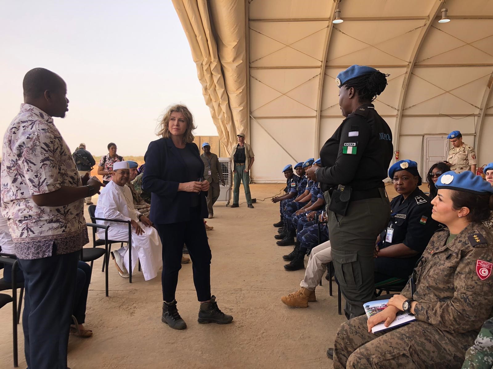 Defence Secretary Penny Mordaunt in Mali CREDIT MOD