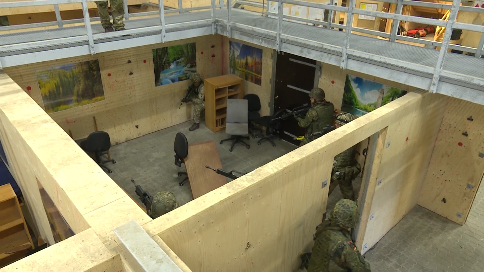 The 'Skills House enables troops to move between rooms, developing military capabilities.