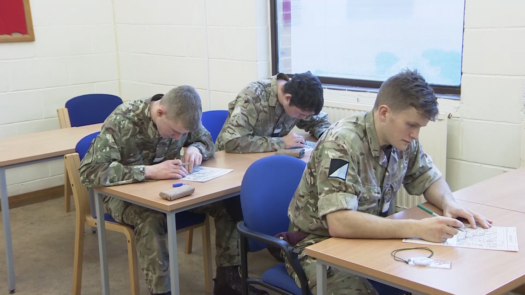 Detainee's Under Sentence having map reading lessons at MCTC.