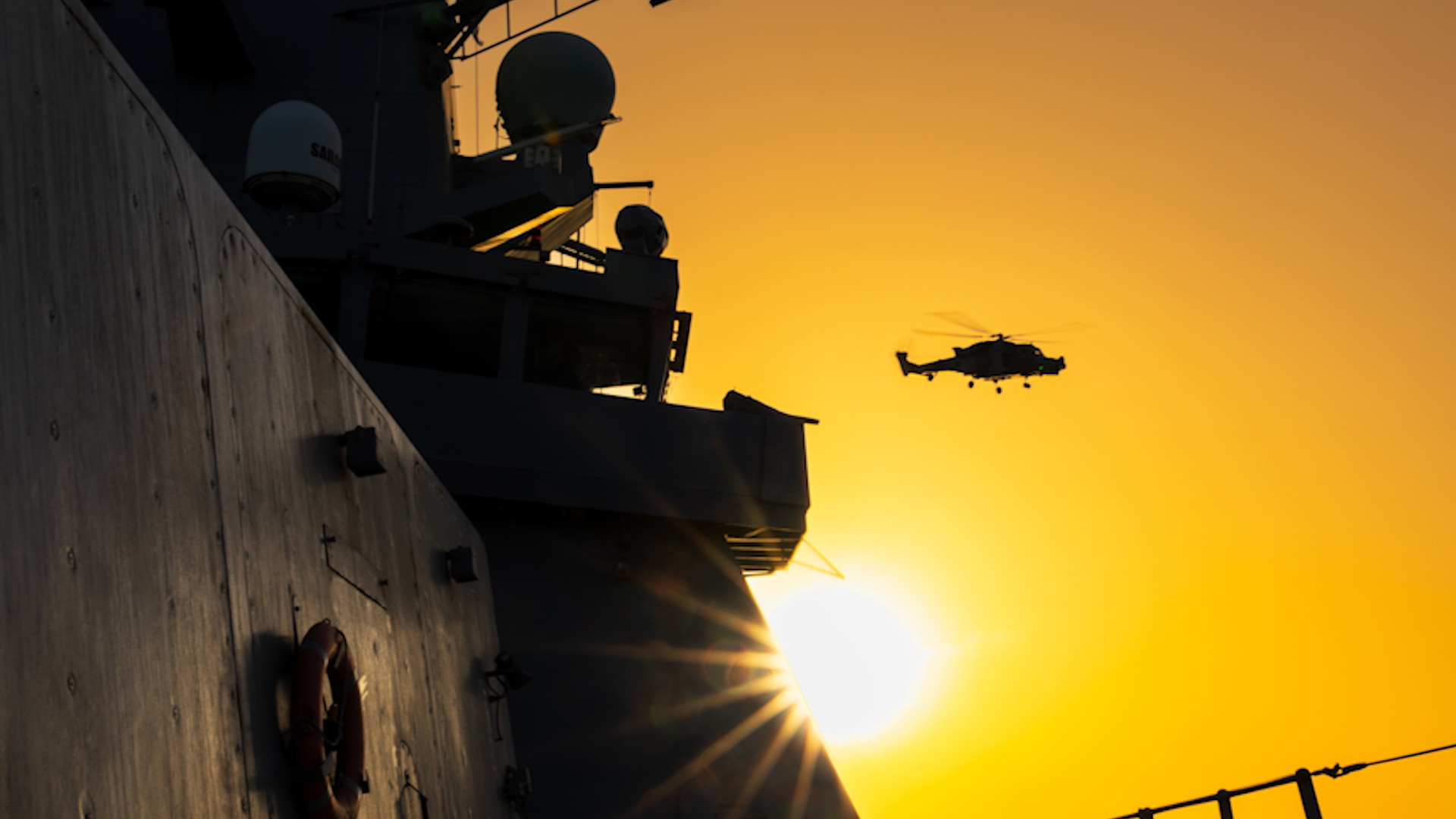Diamond's Wildcat heads off on a sunset patrol in the Red Sea