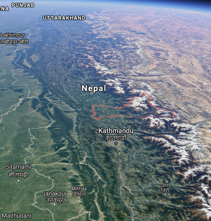 A 3-D map of Gorkha district in Nepal