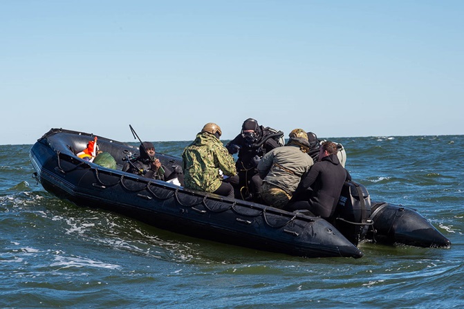 Royal Navy divers were also used in the Exercise (Picture: Royal Navy).