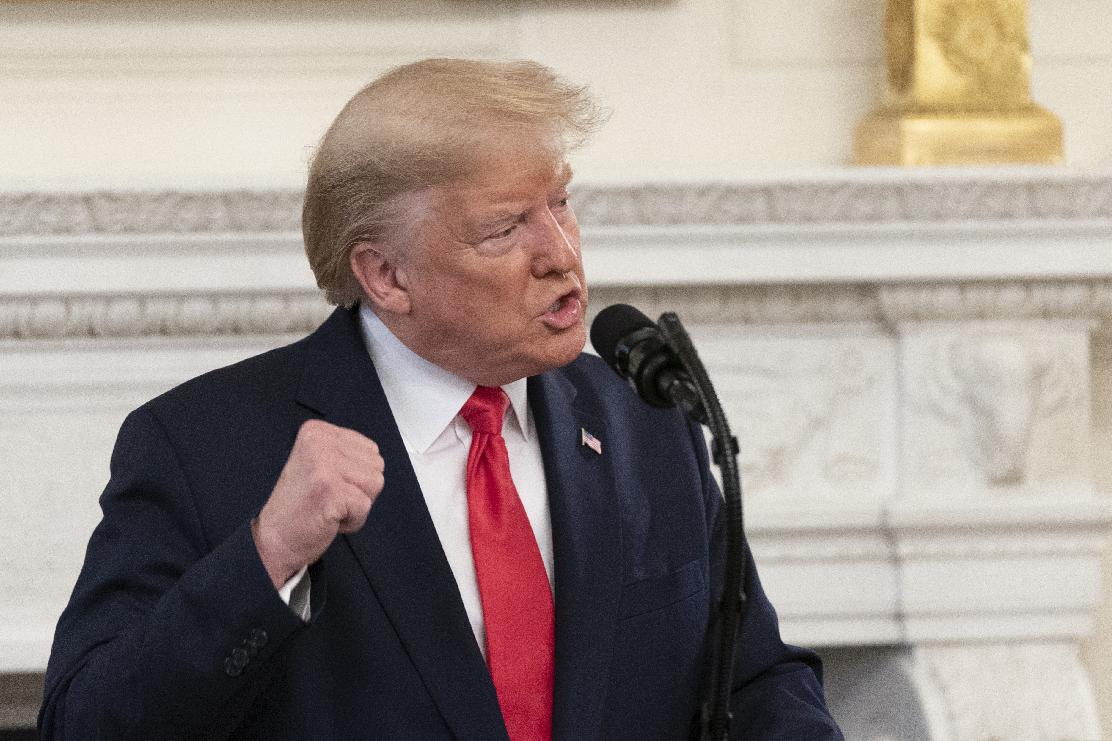 Donald Trump speaking at the White House (Picture: PA).
